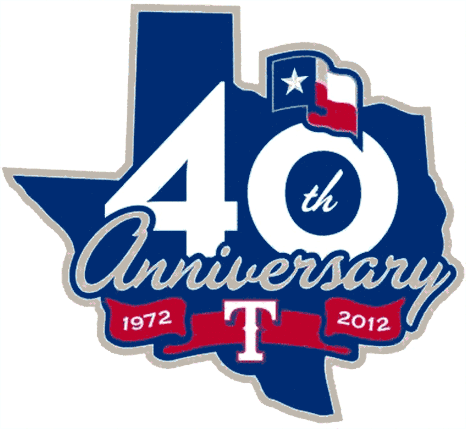 Texas Rangers 2012 Anniversary Logo heat sticker